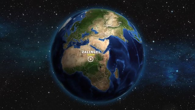 SUDAN ZALINGEI ZOOM IN FROM SPACE