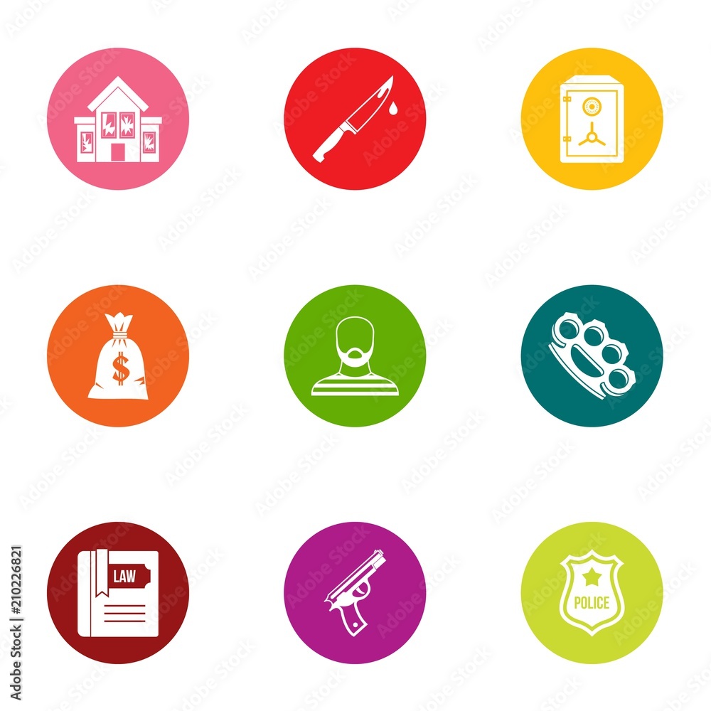 Poster pecuniary icons set. flat set of 9 pecuniary vector icons for web isolated on white background