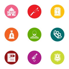 Pecuniary icons set. Flat set of 9 pecuniary vector icons for web isolated on white background