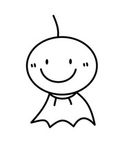 てるてる坊主頬糸(線画)