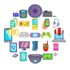 Cellular phone icons set. Cartoon set of 25 cellular phone vector icons for web isolated on white background