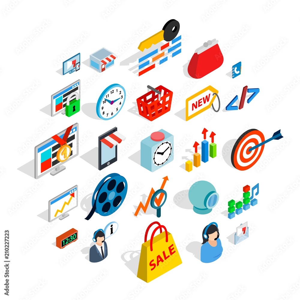Poster technical trifle icons set. isometric set of 25 technical trifle vector icons for web isolated on wh