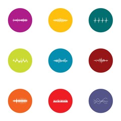 Racket icons set. Flat set of 9 racket vector icons for web isolated on white background