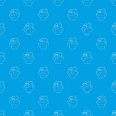 Green plant pattern vector seamless blue repeat for any use