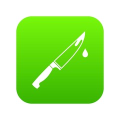 Steel knife icon digital green for any design isolated on white vector illustration
