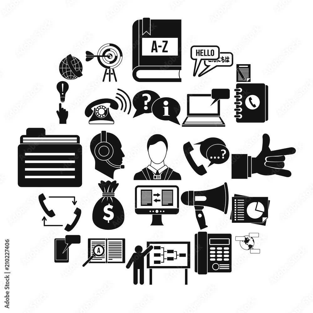 Poster chat icons set. simple set of 25 chat vector icons for web isolated on white background