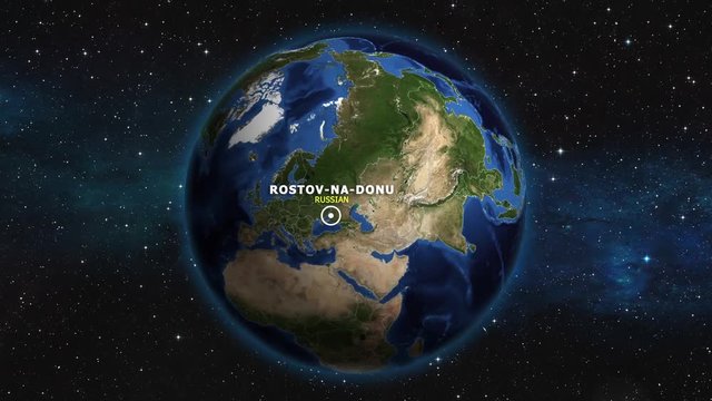 RUSSIAN ROSTOV NA DONU ZOOM IN FROM SPACE