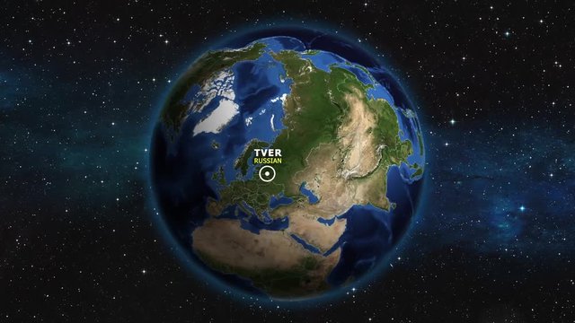 RUSSIAN TVER ZOOM IN FROM SPACE