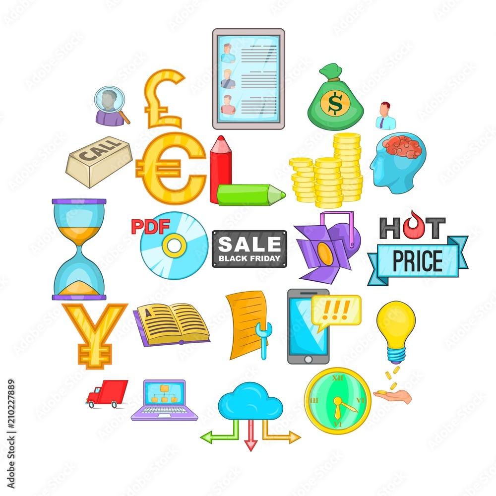 Poster phishing icons set. cartoon set of 25 phishing vector icons for web isolated on white background