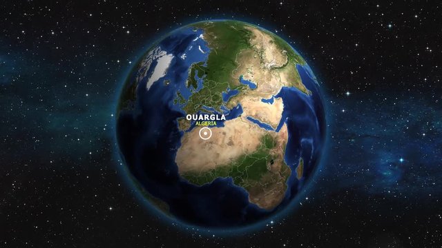 ALBANIA OUARGLA ZOOM IN FROM SPACE