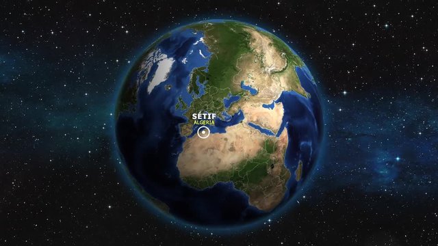 ALBANIA SETIF ZOOM IN FROM SPACE