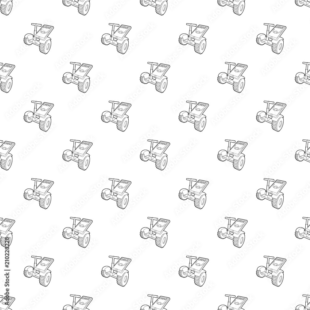 Poster drive on segway pattern vector seamless repeating for any web design