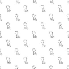 Boy on segway pattern vector seamless repeating for any web design