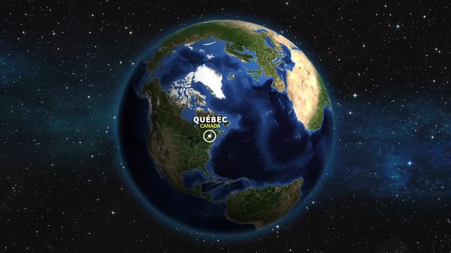 CANADA QUEBEC ZOOM IN FROM SPACE