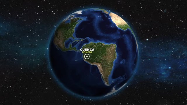 ECUADOR CUENCA ZOOM IN FROM SPACE