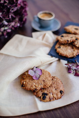 Cup of coffee and cookies.