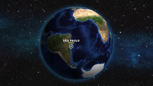 BRAZIL SAO PAULO ZOOM IN FROM SPACE