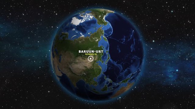 MONGOLIA BARUUN URT ZOOM IN FROM SPACE