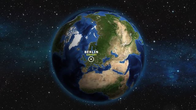 GERMANY BERLIN ZOOM IN FROM SPACE