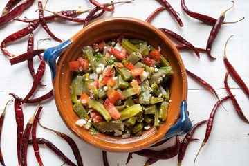 Mexican nopal cactus salad