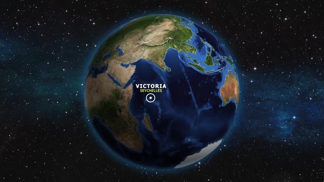 SEYCHELLES VICTORIA ZOOM IN FROM SPACE
