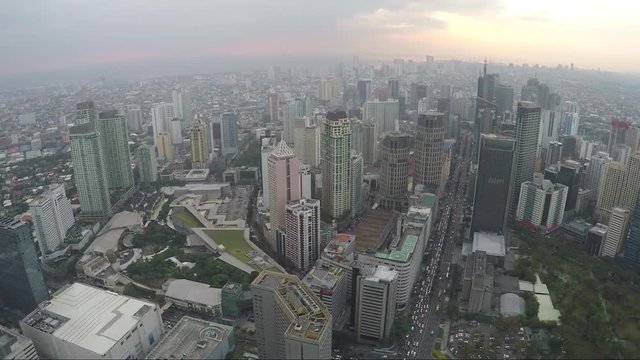 Aerial drone footage of Manila, Philippines