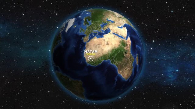 SENEGAL MATAM ZOOM IN FROM SPACE