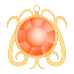 Fototapeta premium Ruby jewelry mockup. Realistic illustration of ruby jewelry vector mockup for web design isolated on white background