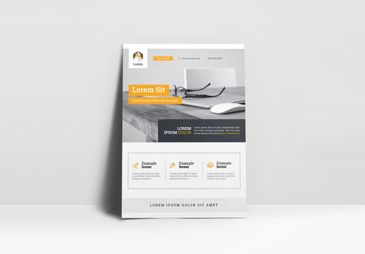 Gray and White Flyer Layout with Orange Accents