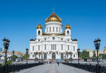 Fototapeta na wymiar Cathedral of Christ the Savior (Khram Khrista Spasitelya), Moscow, Russia