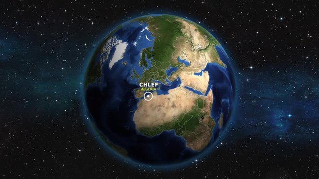 ALBANIA CHLEF ZOOM IN FROM SPACE