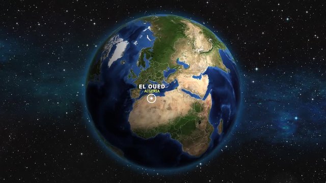 ALBANIA EL OUED ZOOM IN FROM SPACE