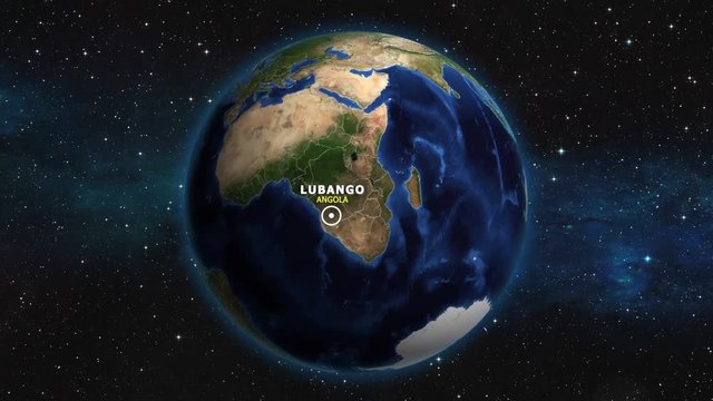 ANGOLA LUBANGO ZOOM IN FROM SPACE