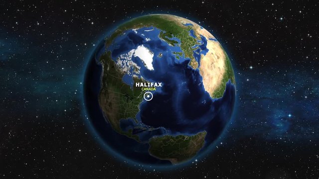 CANADA HALIFAX ZOOM IN FROM SPACE