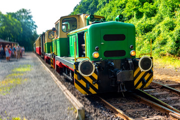 Obraz premium Diesellok, Vulkan-Express, Brohltalbahn, Eifel, Rheinland Pflaz 