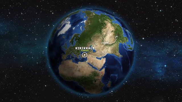 TURKEY KIRIKKALE ZOOM IN FROM SPACE