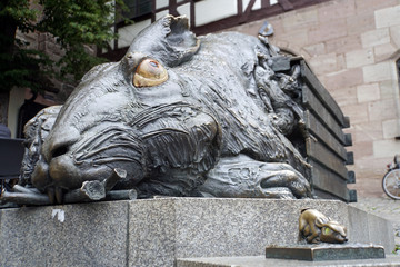 historische Altstadt Nürnberg - Skulptur Der Hase nach Dürer