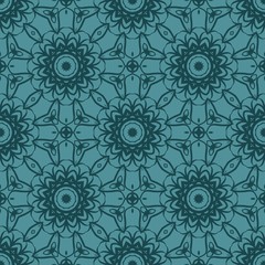Seamless texture of floral ornament. Super vector illustration. For the interior design, printing, web and textile