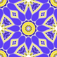 Floral Geometric seamless pattern. Decorative art deco style. Vector illustration for design