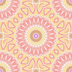 Seamless art deco floral pattern with modern style ornament on color background. For wallpaper, cover book, fabric, scrapbooks.