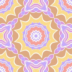 Seamless texture of floral ornament. Vector illustration. For the interior design, printing, web and textile