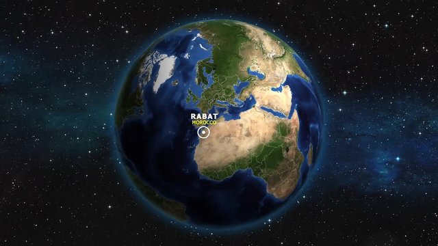 MOROCCO RABAT ZOOM IN FROM SPACE