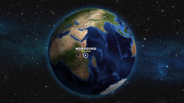 TANZANIA MOROGORO ZOOM IN FROM SPACE