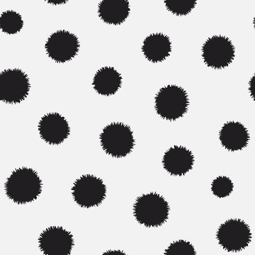Polka dots with sharp edged strokes seamless vector pattern