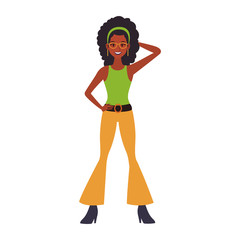 Disco woman cartoon vector illustration graphic design