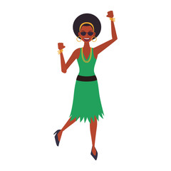 Disco woman cartoon vector illustration graphic design