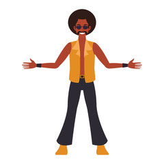 Disco man cartoon vector illustration graphic design