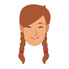 Young woman face cartoon vector illustration graphic design