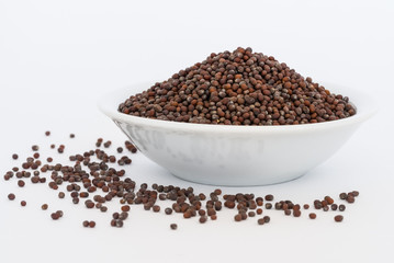 Brown Mustard Seeds in a Bowl
