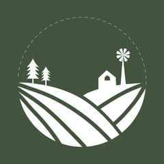Green windmill icon illustration